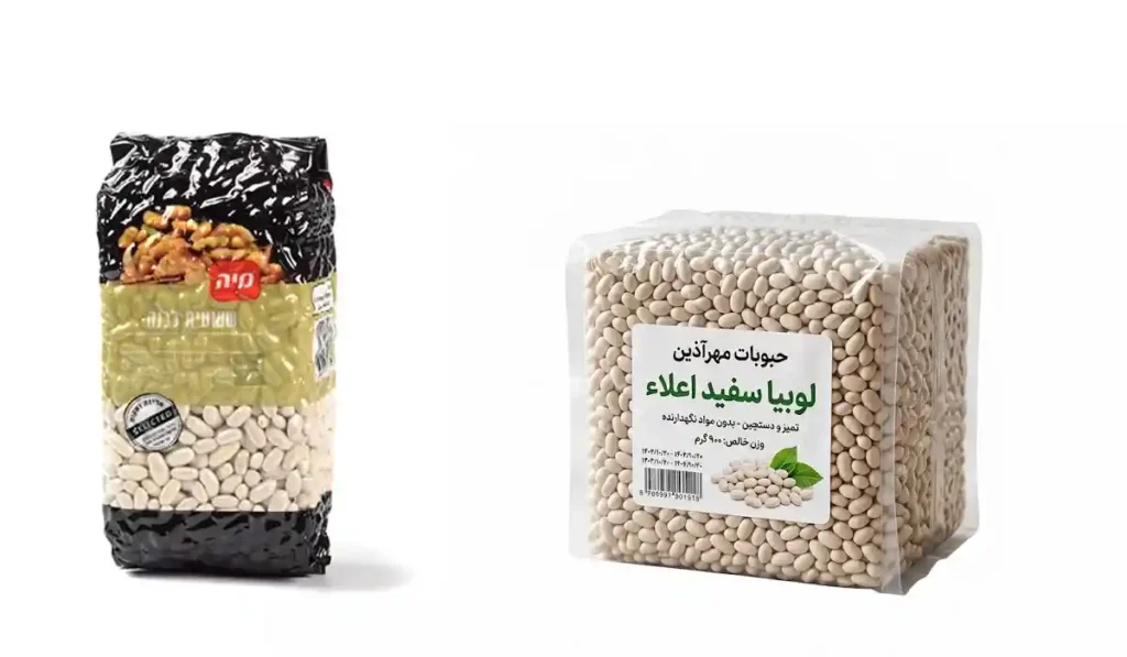  بسته بندی وکیوم مکعبی  لوبیا سفید